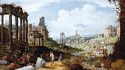 Willem van Nieulandt View of the Forum Romanum. oil painting on canvas